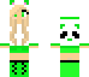 green panda girl
