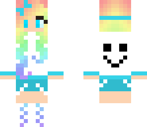 pastel rainbow girl skin with smiley