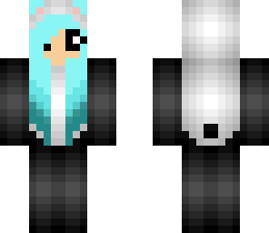 blue hair panda
