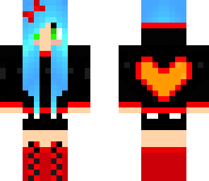 red and blue emo girl edit