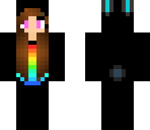 black bunny suit rainbow belly