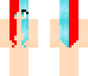 half blue half red hair base