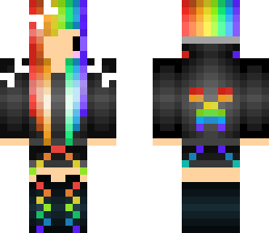 rainbow ombre emo girl
