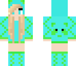 green and blue panda girl