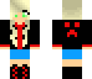 goth girl with a creeper face on the back