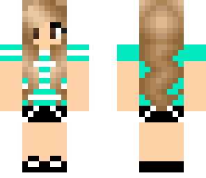 teal striped girl