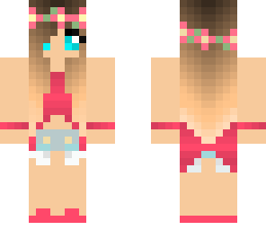 pink summer girl with flowers