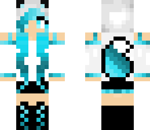 wolf cat girl blue