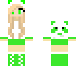 green panda girl