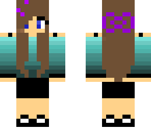 browned hair girl with bow