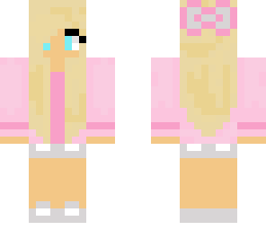 pretty blonde girl with all pink