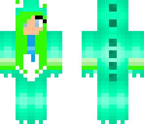 mint dino girl with braclets and tie