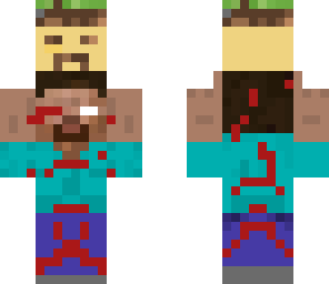 herobrine halding a dead guy head