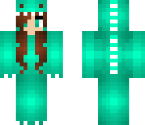 dino girl skin bluish green