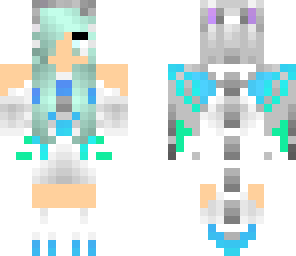 sea green pastel dragon girl