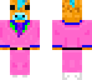 orange mooshroom in a pink suit