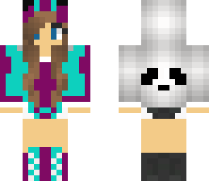 purple and blue panda girl