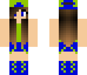 green and blue girl
