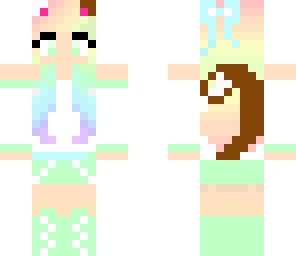 minty rainbow kitty girl