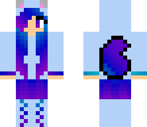 blue and purple wolf girl