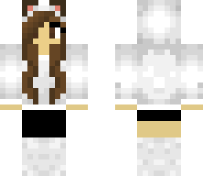 white kitty hoodie girl