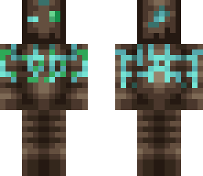 cyan and green golem