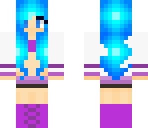 blue hair jacket girl