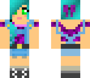 aqua hair and overalls