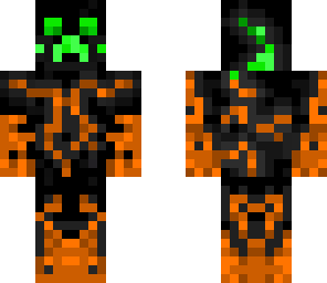 emerald creeper with orange hoodie
