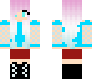 pink hair girl skin