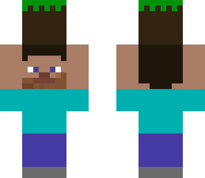 steve holding grass block 2