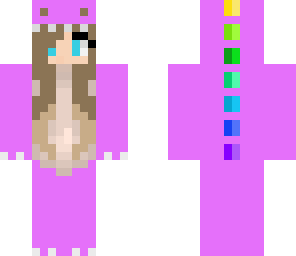 dinosaur girl purple brown hair