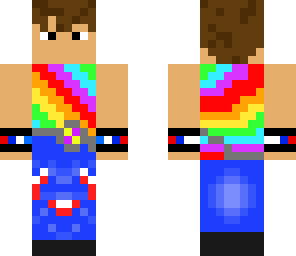 rainbow shirted man