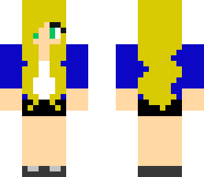 blonde girl with a blue jacket