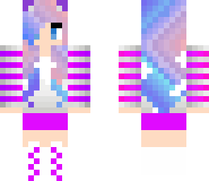purple rainbow cat girl