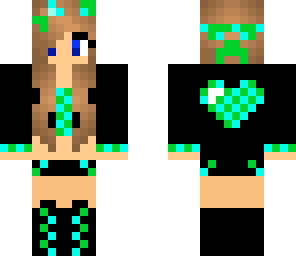 blue and green creeper girl