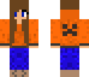 girl with orange hoodie