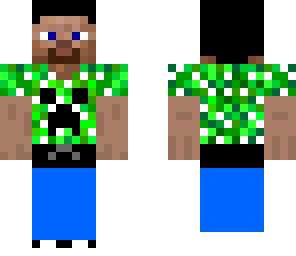 steve with a creeper shirt