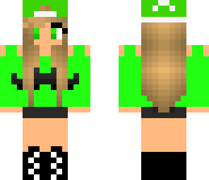cute green beanie mustache girl