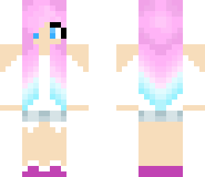 ombre pink and blue hair