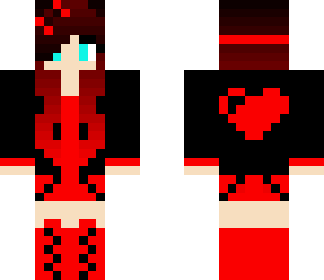 cute red heart girl