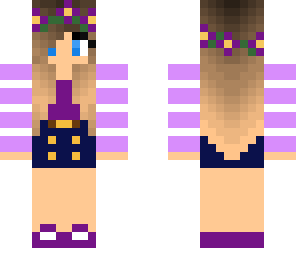 purple flower crown girl