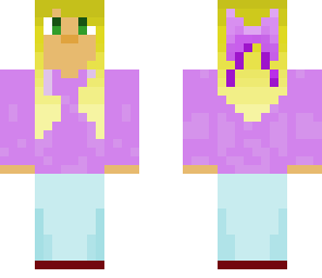 basic blonde girl with purple sweater