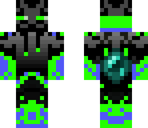 blue and green enderman