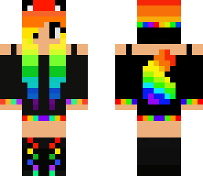 emo rainbow wolf girl