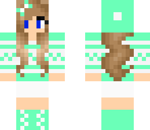 mint green girl