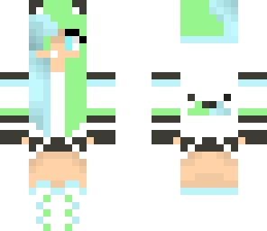 green and blue gamer girl