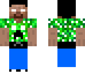 herobrine with herobrine creeper t-shirt