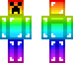 creeper arcoiris con cascos