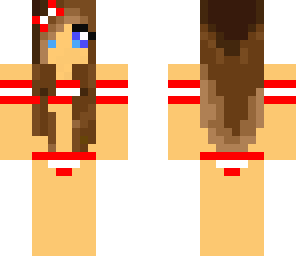 red and white bikini girl